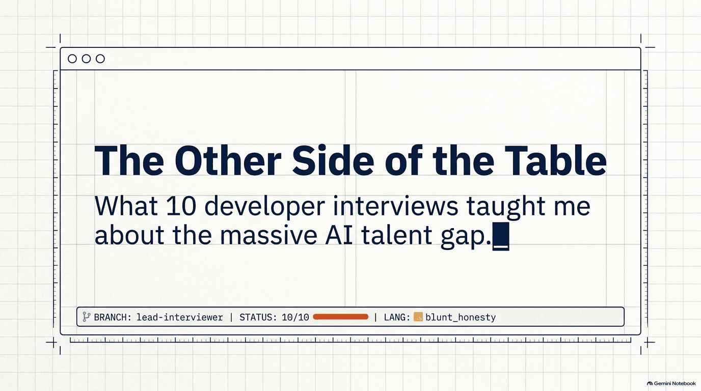 The Other Side of the Table: What 10 Developer Interviews Taught Me About the AI Gap